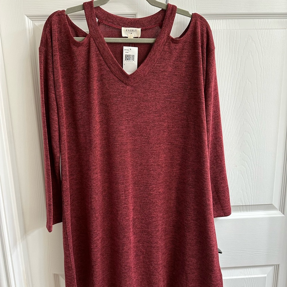 Brand new burgundy dress by Everly